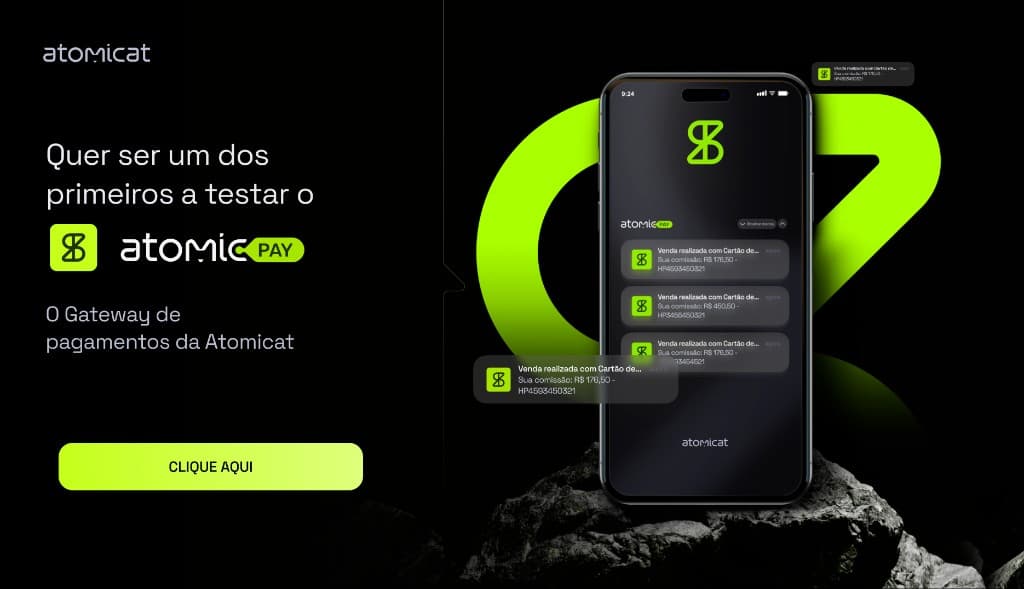 Painel de afiliados do AtomicPay