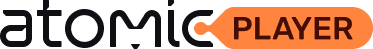 AtomicPlayer wordmark logo for video sales pages