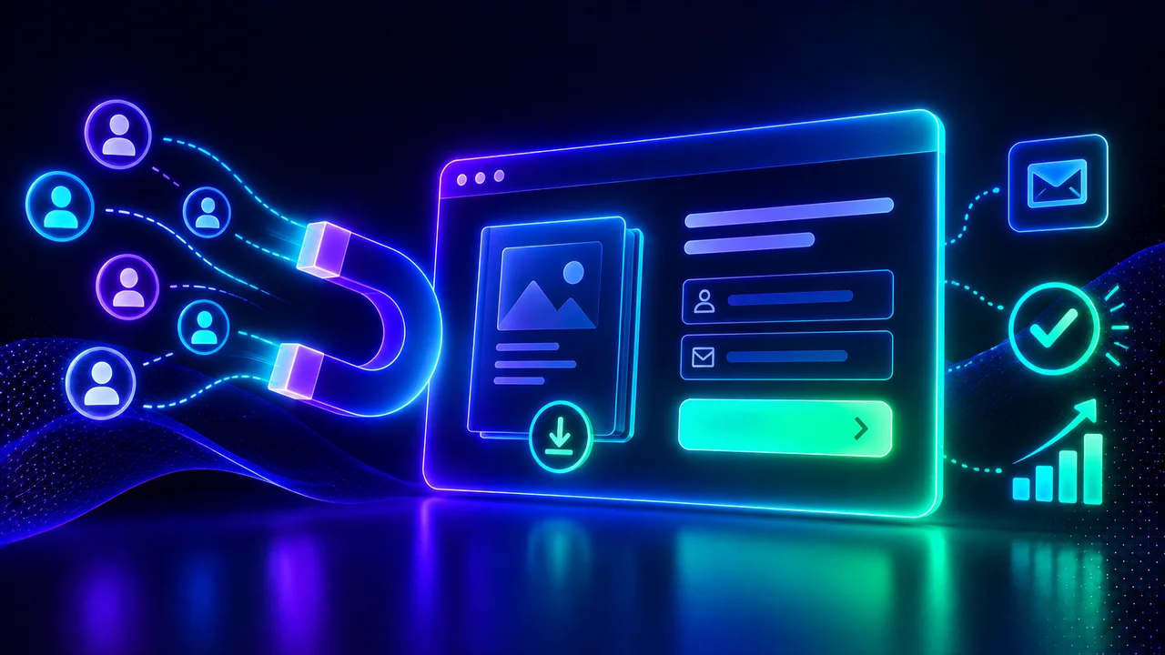 Isca digital atraindo potenciais clientes para uma página de captura