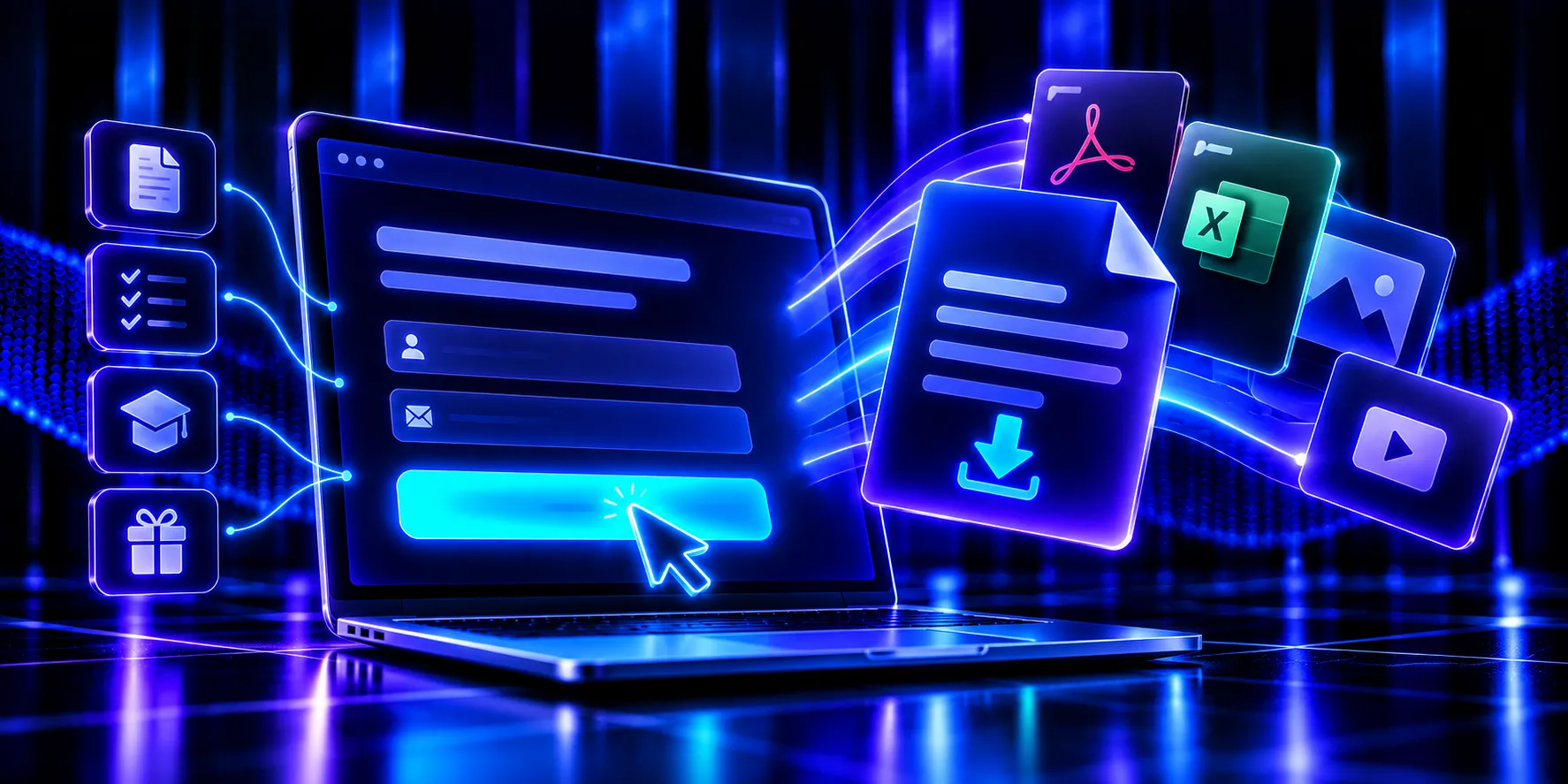 Lead magnet offer on a landing page capture form