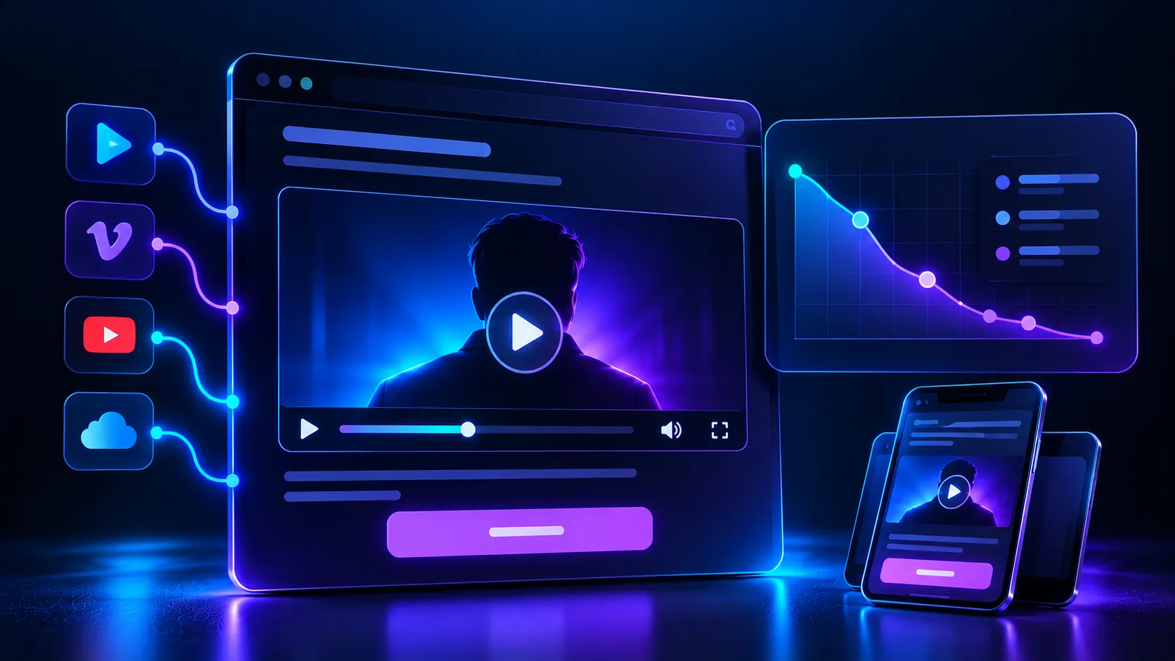 Sales-page VSL player compared with YouTube and Vimeo hosting