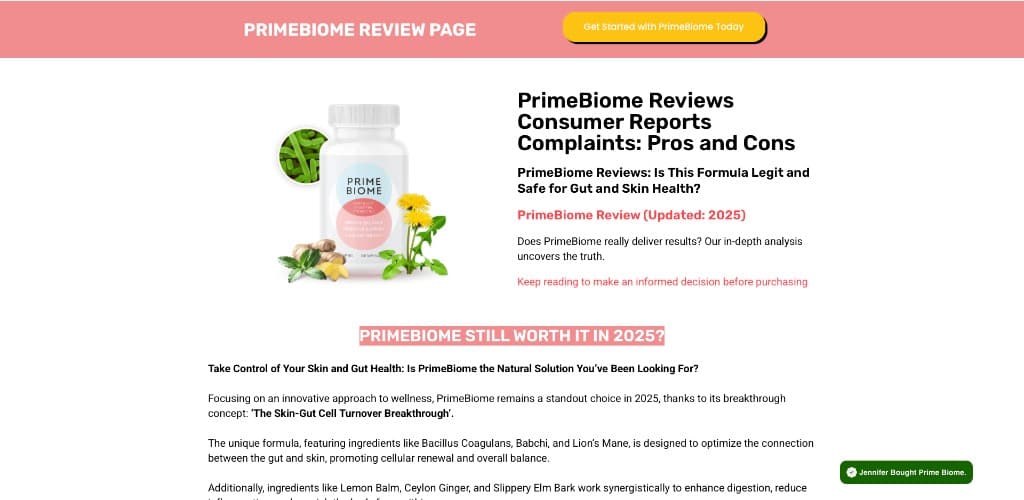 PrimeBiome template preview